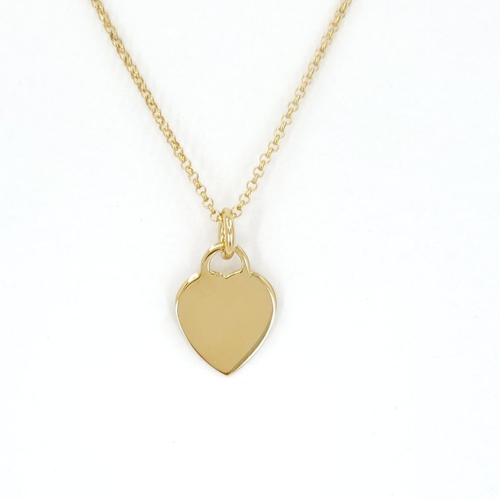 14K Gold Plated on Sterling Silver Heart Necklace